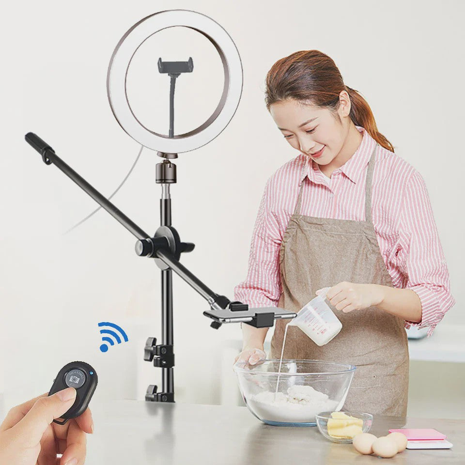 Professionele LED Ring Light Set met Statief & Telefoonhouder voor Foto/Video