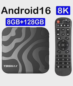 T95 Max Smart TV Box: 8K Ultra HD Streaming met Android 16, 8GB RAM, 128GB Opslag, Dual Band WiFi & Bluetooth 6.0
