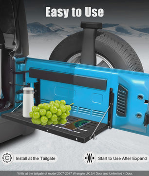 Opvouwbare Achterklep Tafel en Bagagerek voor Jeep Wrangler JK (2007-2017)