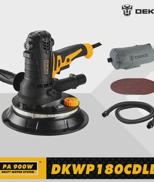 DEKO DKWP180CDLD 900W Muurschuurmachine met LED-verlichting en Stofafzuiging