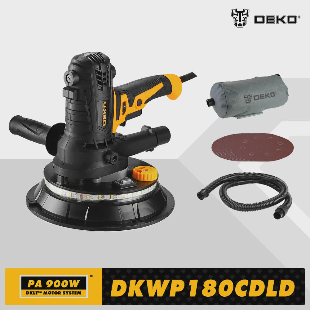 DEKO DKWP180CDLD 900W Muurschuurmachine met LED-verlichting en Stofafzuiging