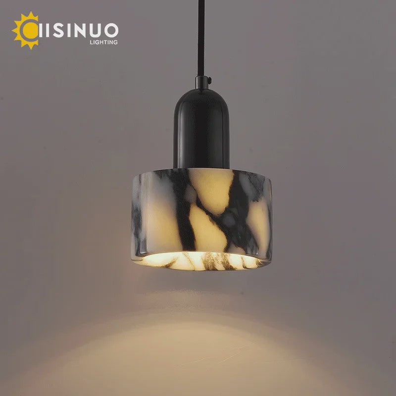 Luxe Marmeren Hanglamp - Verstelbare Snoer - Sfeervolle Verlichting voor Woonkamer & Slaapkamer