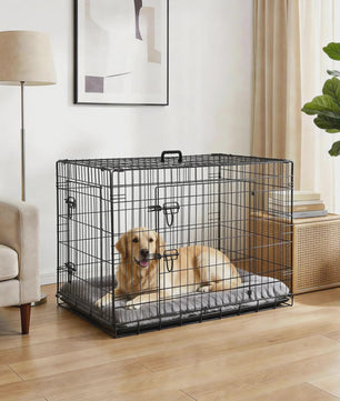 36 Inch Metalen Hondenkennel - Inklapbaar, Dubbele Deuren & Uitschuifbare Lade