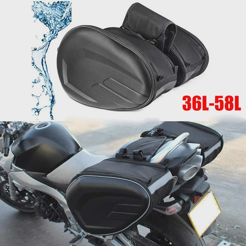 Waterdichte Motor Zadeltassen 36-58L - Zwarte Motorfiets Bagage Tassen voor Scooter & Motor