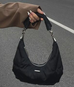 Dames Retro Onderarm Tas - Zwarte Hobo Schoudertas Y2k Stijl