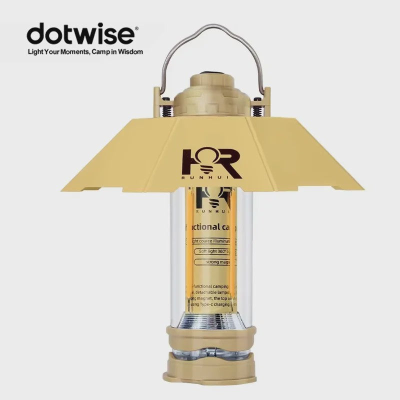 DOTWISE Retro Camping Lantaarn - Draagbaar, Waterdicht & Sfeervol Outdoor Licht met 3000mAh Batterij