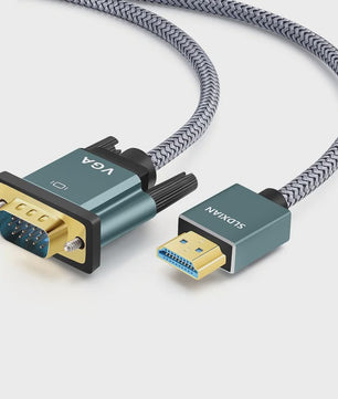 HDMI naar VGA Kabel - Aluminium, Nylon Gevlochten, Vergulde Connectoren - 1080P