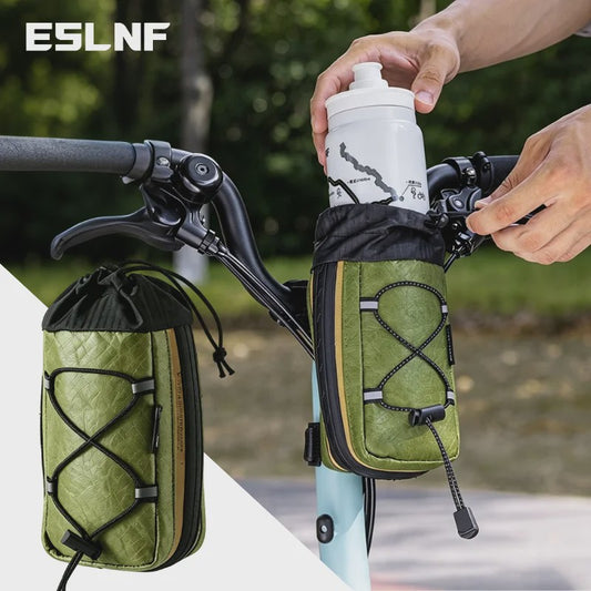 ESLNF Fiets Fleshouder & Tas - Waterdicht, Universeel Montage, Groen