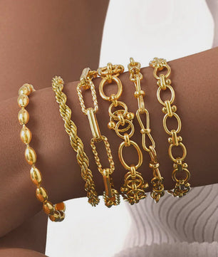 Gouden Roestvrij Staal Chunky Schakelarmband voor Dames - Waterdicht & Verstelbaar