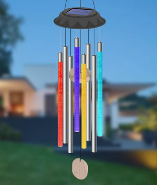 Zonne-energie LED Windgong met Kleurrijke Verlichting - Waterdicht Buiten Decoratie
