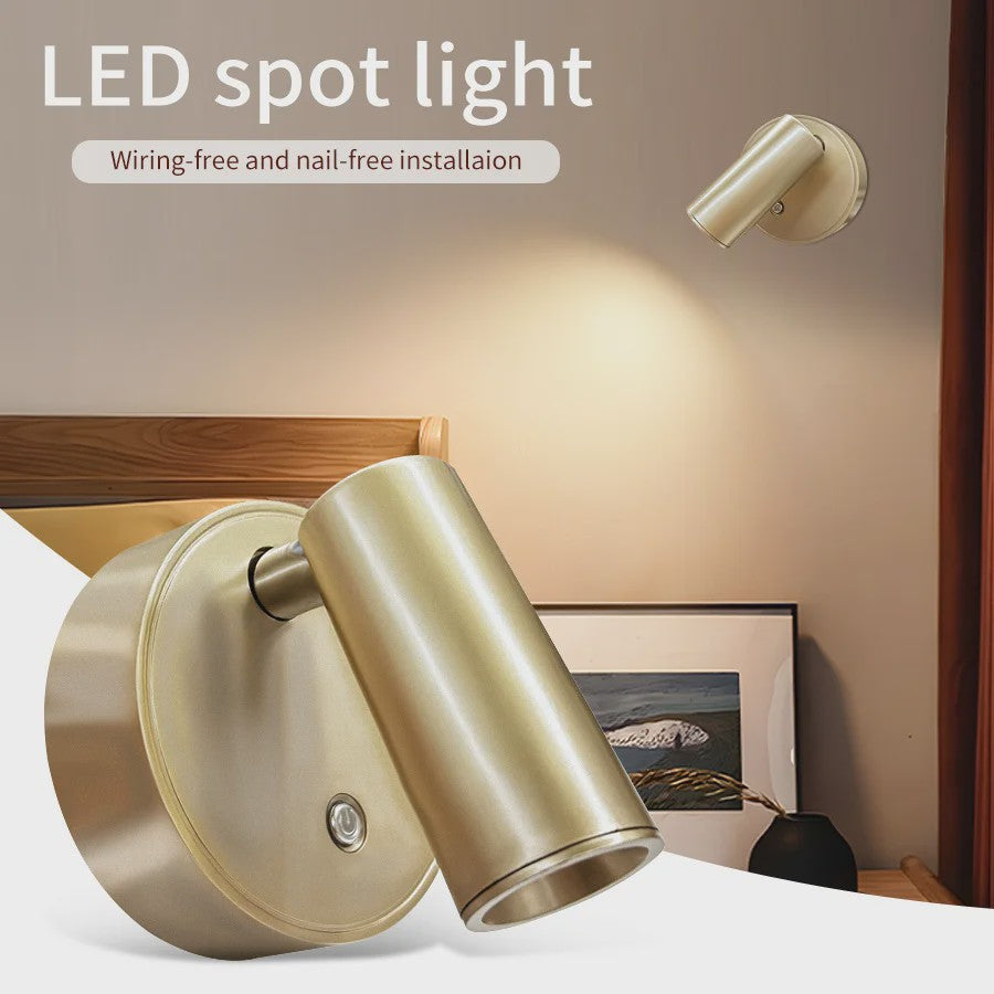 Draadloze LED Wandlamp met Magneet - Oplaadbaar via USB, Dimbare Leeslamp met Touch Switch