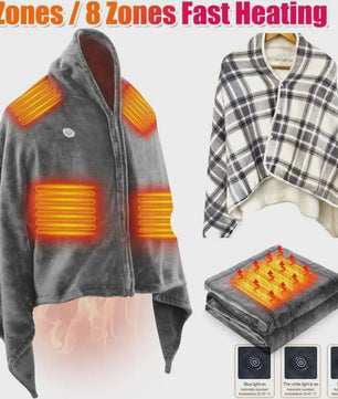 Electric Heating Body Warming Shawl Blanket Outdoor Camping Multifunctional Shawl Heating Blanket USB Charging Washable Leg Cove