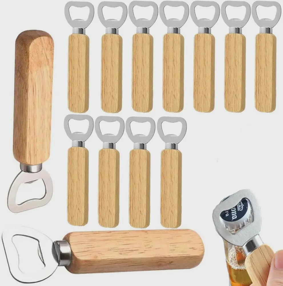 Houten Flesopeners (25/50/100/200 Stuks) - Laser Graveerbaar & DIY Cadeau