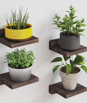 4x Kleine Drijvende Planken voor Wandmontage - 5 Inch Houten Display Ledges - Decoratie voor Elke Kamer