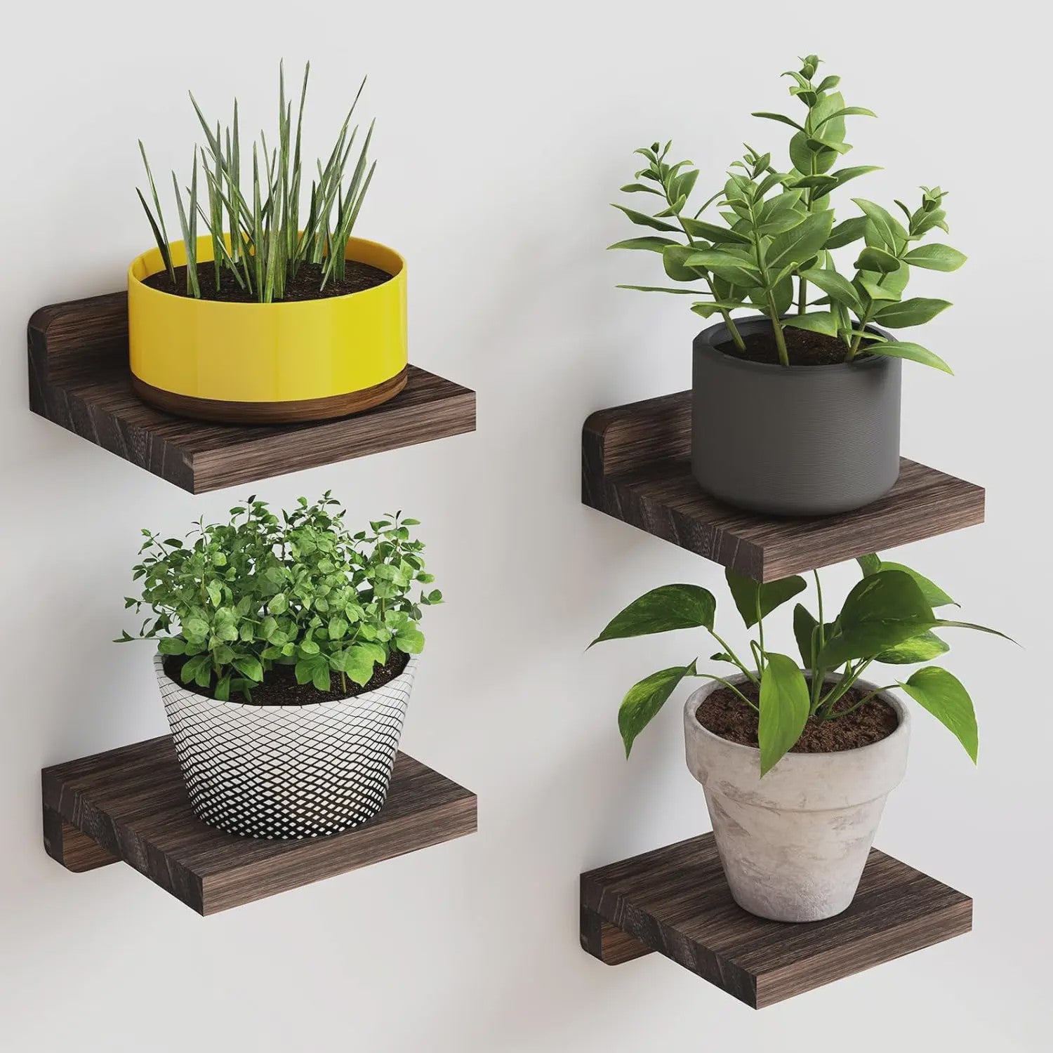 4x Kleine Drijvende Planken voor Wandmontage - 5 Inch Houten Display Ledges - Decoratie voor Elke Kamer