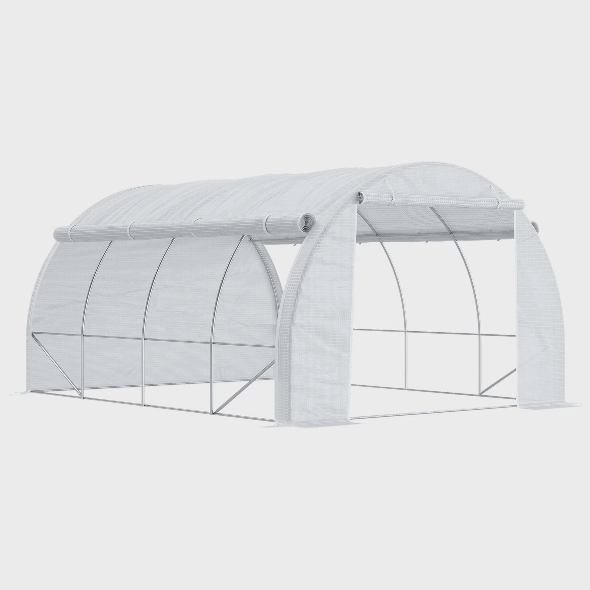 Outsunny Kweekkas 12m² - 4x3x2m - Met Deur, 8 Ramen & PE Anti-UV Doek
