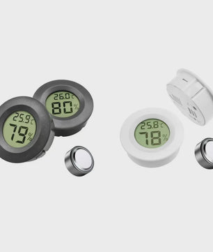 Inbouw Digitale Thermo-Hygrometer met Batterij - Zwart/Wit