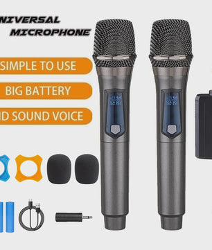 Draadloze UHF Microfoon Set - 2 Handheld Microfoons voor Karaoke, Feest, Presentatie & Vergadering