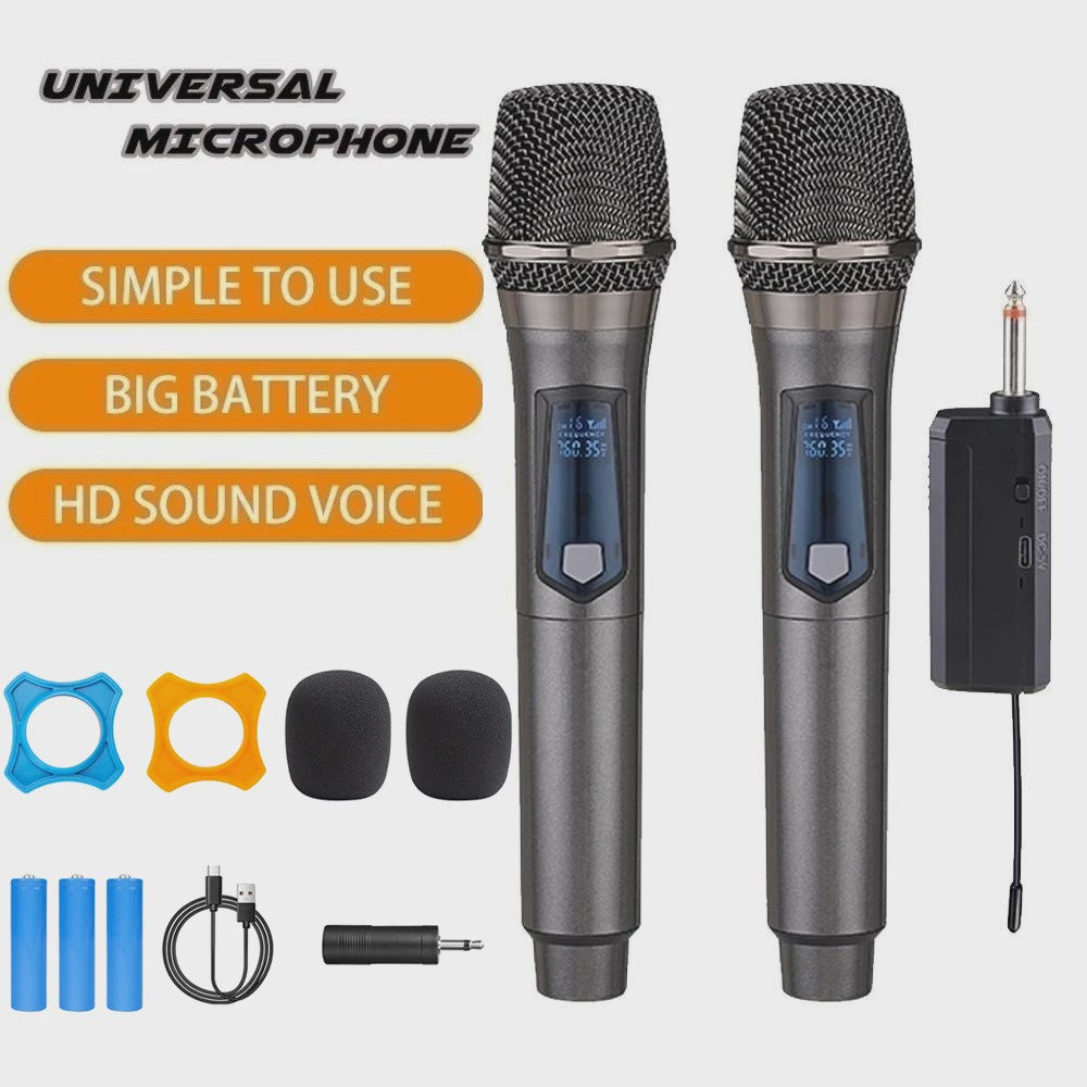 Draadloze UHF Microfoon Set - 2 Handheld Microfoons voor Karaoke, Feest, Presentatie & Vergadering