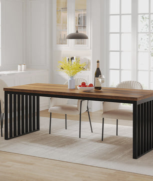 Industriële Eettafel 180 cm - Hout & Metaal - Geschikt voor 4-6 Personen