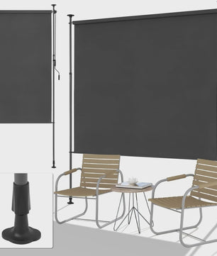 Verticale Buitenzonwering Balkon - Geen Boren Nodig - Met Handzwengel - Privacy & Zon/Windbescherming