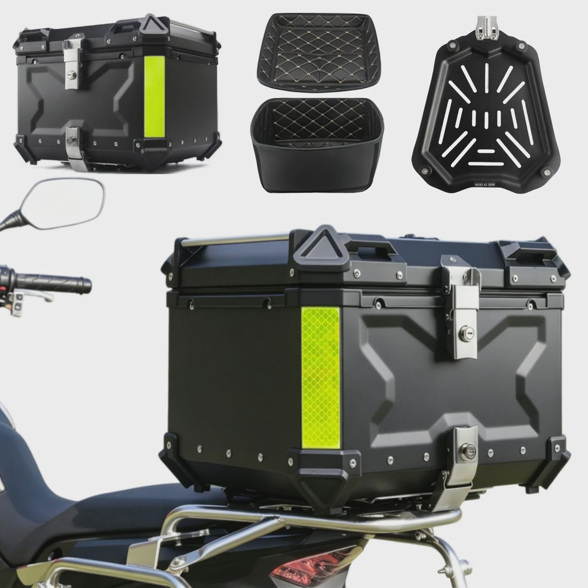 Universele Motor Topcase Aluminium Bagagekoffer - 45L/55L/65L - Quick-Lock