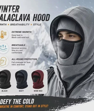 Multifunctionele Winter Balaclava met Capuchon: Fleece Nekwarmer & Winddicht Gezichtsmasker voor Buitenactiviteiten