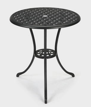 60cm Gietijzeren Bistro Tafel met Paragolhouder - Perfect voor Tuin, Terras & Balkon