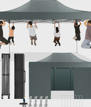 3x4.5m Pop-Up Partytent met 4 Zijpanelen - Waterdicht & UV-beschermend