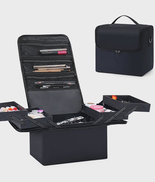 Professionele Make-up Koffer met 4 Lagen en Verstelbare Organizer - Reis- en Opbergtas