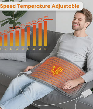 Elektrische Verwarmingsdeken 30x60cm - Verstelbare Warmte & Timer voor Rug, Nek, Schouder - Wasbaar & Comfortabel