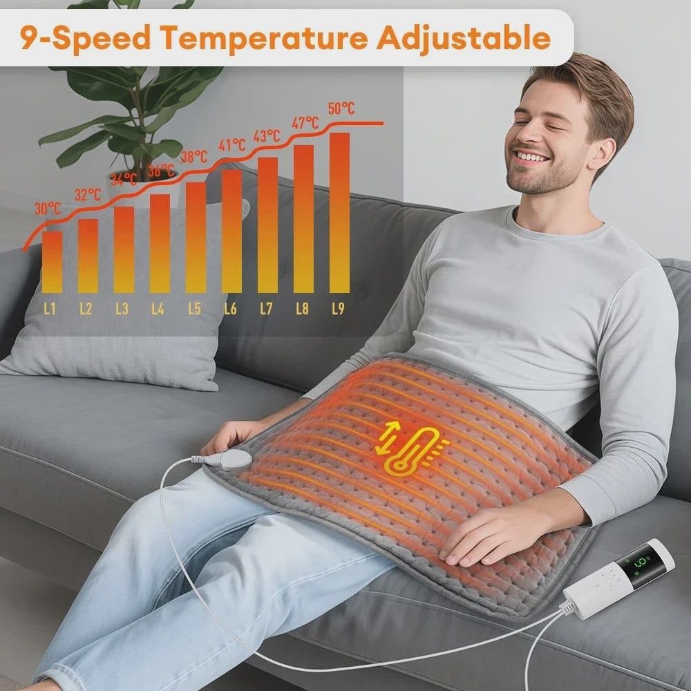 Elektrische Verwarmingsdeken 30x60cm - Verstelbare Warmte & Timer voor Rug, Nek, Schouder - Wasbaar & Comfortabel