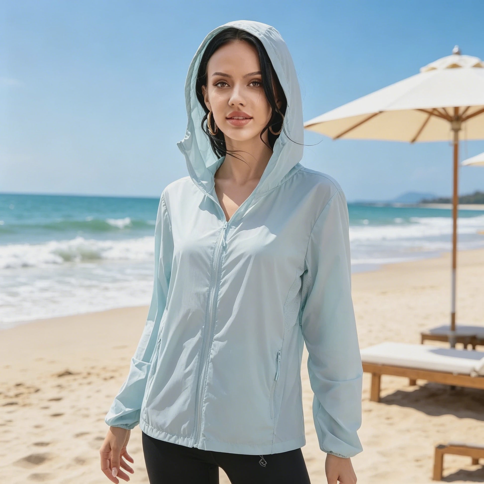 Dames UV Bescherming Jas met Capuchon - Ultralicht & Sneldrogend Windjack