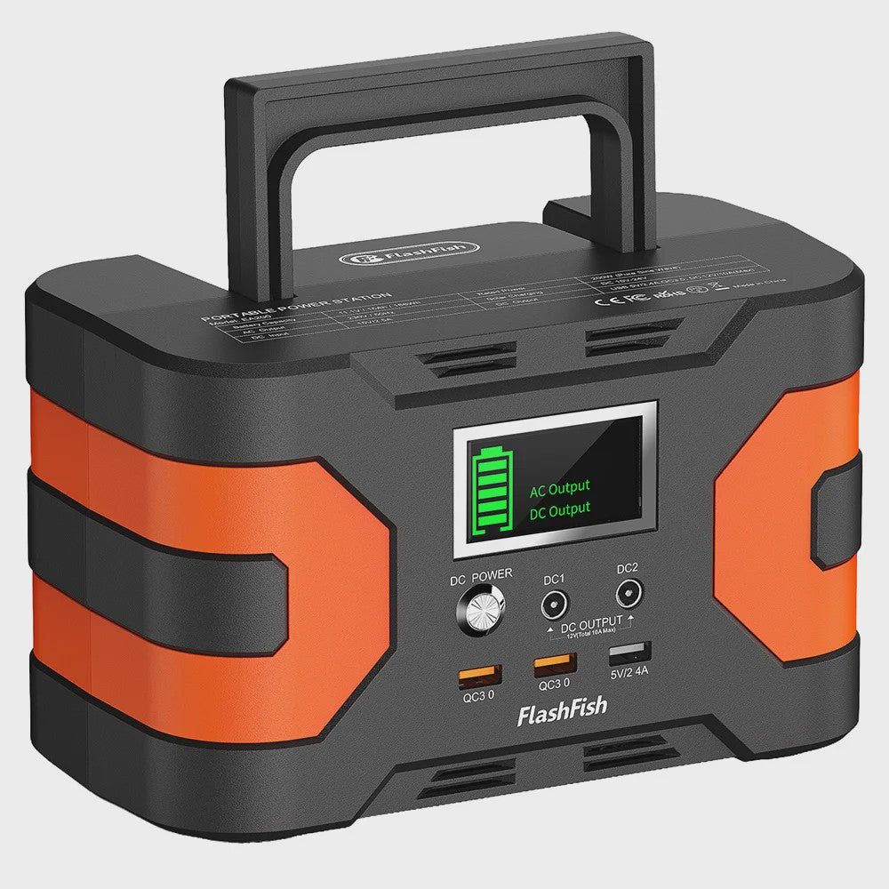FlashFish EA200 Draagbare Power Station - 200W Pure Sine Wave, Oplaadbaar via Zon/Auto voor Camping & Noodsituaties