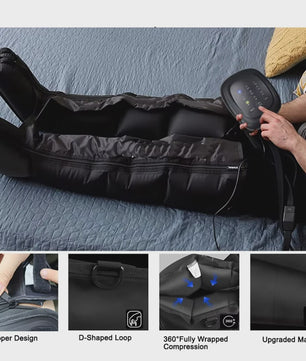 Luxe Luchtcompressie Beenmassager met Shiatsu Kneading - Ontspanning voor Voeten, Enkels & kuiten