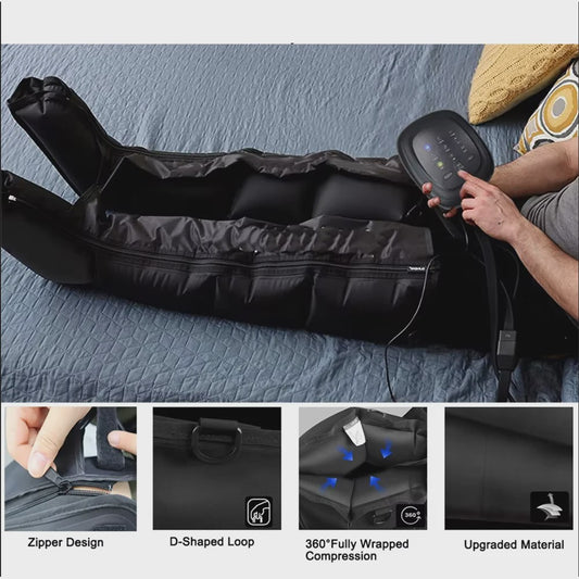 Luxe Luchtcompressie Beenmassager met Shiatsu Kneading - Ontspanning voor Voeten, Enkels & kuiten