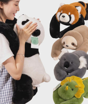 Kawaii Pluche Knuffel Dieren - Panda, Koala, Luiaard, Wasbeer, Dino (30-65cm) - Zacht & Decoratief
