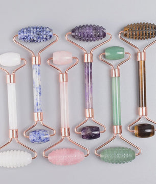 Luxe Jade Gezichtsmassage Roller & Gua Sha Set - Rose Gold