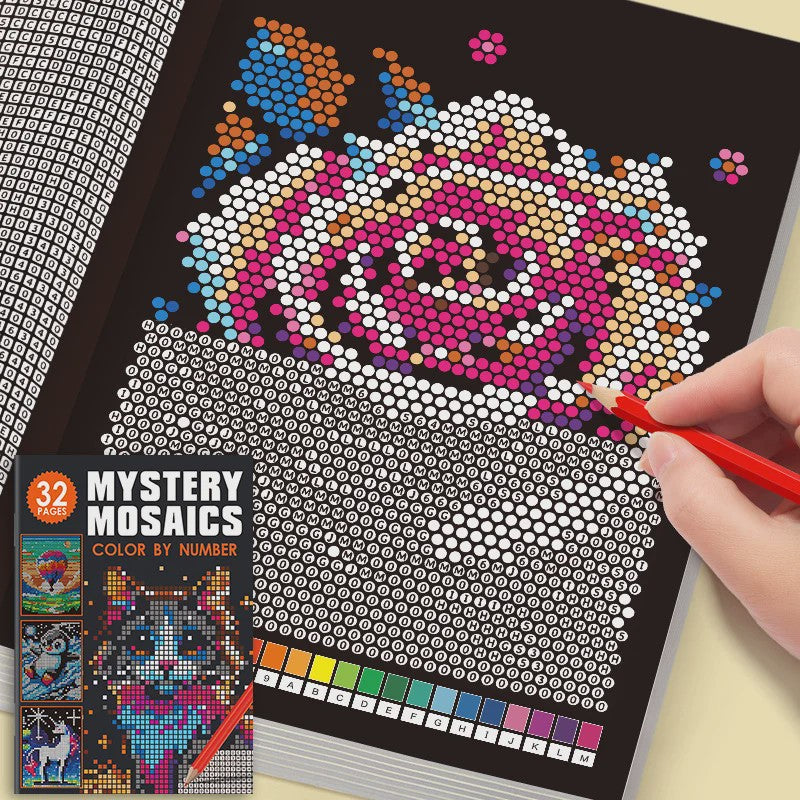 Mysterieus Mozaïek Kleurboek per Nummer: 32 Pagina's Pixel Art voor Volwassenen