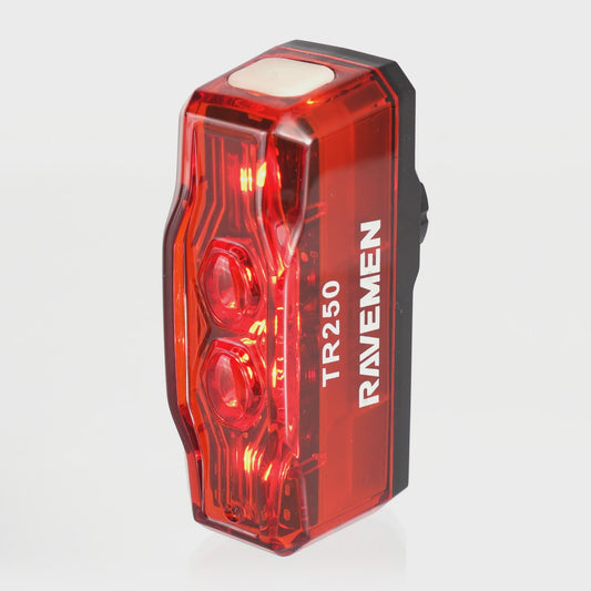 RAVEMEN TR250 Fiets Achterlicht - Oplaadbaar, 250 Lumen, Remlicht Sensor & IPX6 Waterdicht