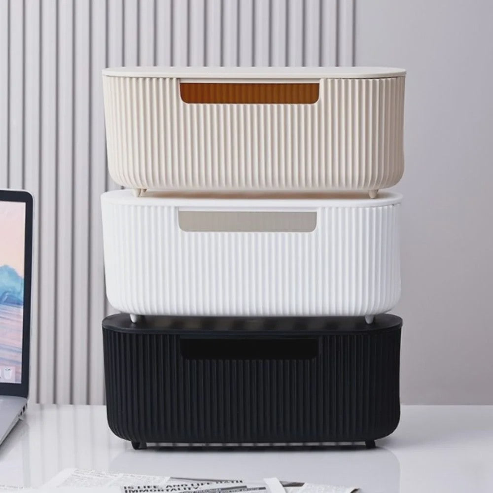 Stijlvolle Kabel Organizer Box met Deksel - Orde op Bureau en Werkplek