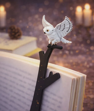 3D Sneeuwuil Boekenlegger met Tak - Uniek Leessieraad voor Boekenliefhebbers