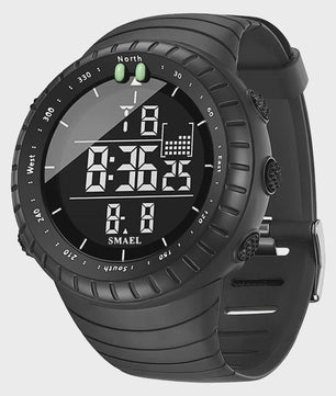 SMAEL Heren Sport Horloge - Waterdicht 50M, Digitaal LED met Alarm & Grote Wijzerplaat