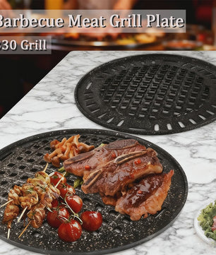 Koreaanse BBQ Grillplaat Rond - Non-stick & Makkelijk Schoon te Maken - Voor Buiten Grillen