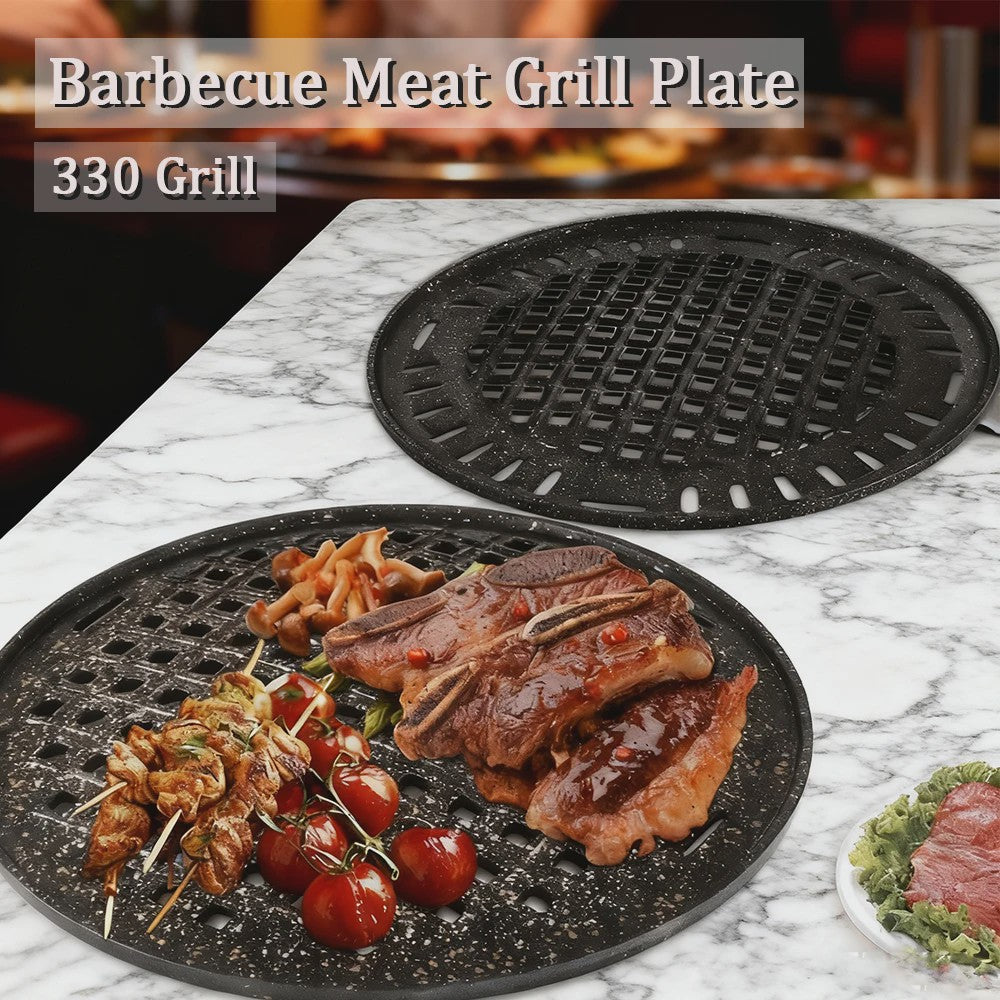 Koreaanse BBQ Grillplaat Rond - Non-stick & Makkelijk Schoon te Maken - Voor Buiten Grillen