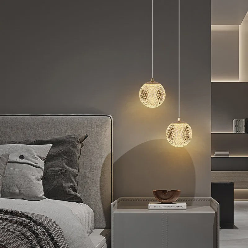 Moderne Sfeerverlichting Hanglamp - Kristallen Bol Design voor Slaapkamer & Nachtkastje