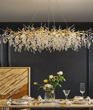 Luxe Gouden Kristallen LED Kroonluchter - Plafondlamp & Hanglamp voor Woonkamer, Eetkamer, Slaapkamer