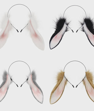 Pluche Konijnenoren Haarband - Feestelijk Accessoire voor Cosplay & Feesten