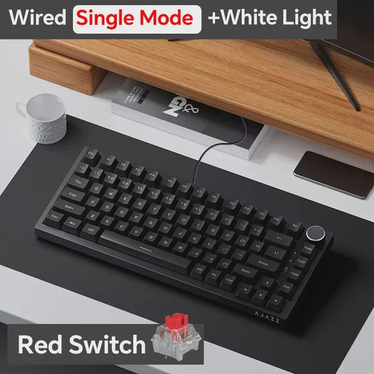 AJAZZ AK820 Pro Mechanisch Gaming Toetsenbord - Draadloos Bluetooth/2.4G/USB-C, Hot-Swappable, Gasket Mount, RGB
