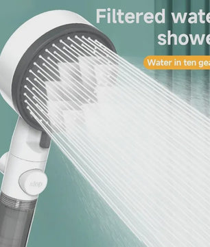 Luxe Douchekop met Waterfilter en 10 Waterstanden - Hoge Druk, Draagbaar & Eenvoudige Stop